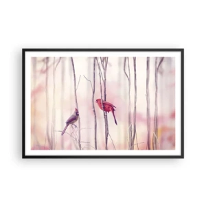 Poster in black frame - Tale of a Pink Forest - 91x61 cm