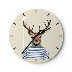 Wall clock - Clock on glass - Becaue I Like Striped T-Shirts - 40x40 cm