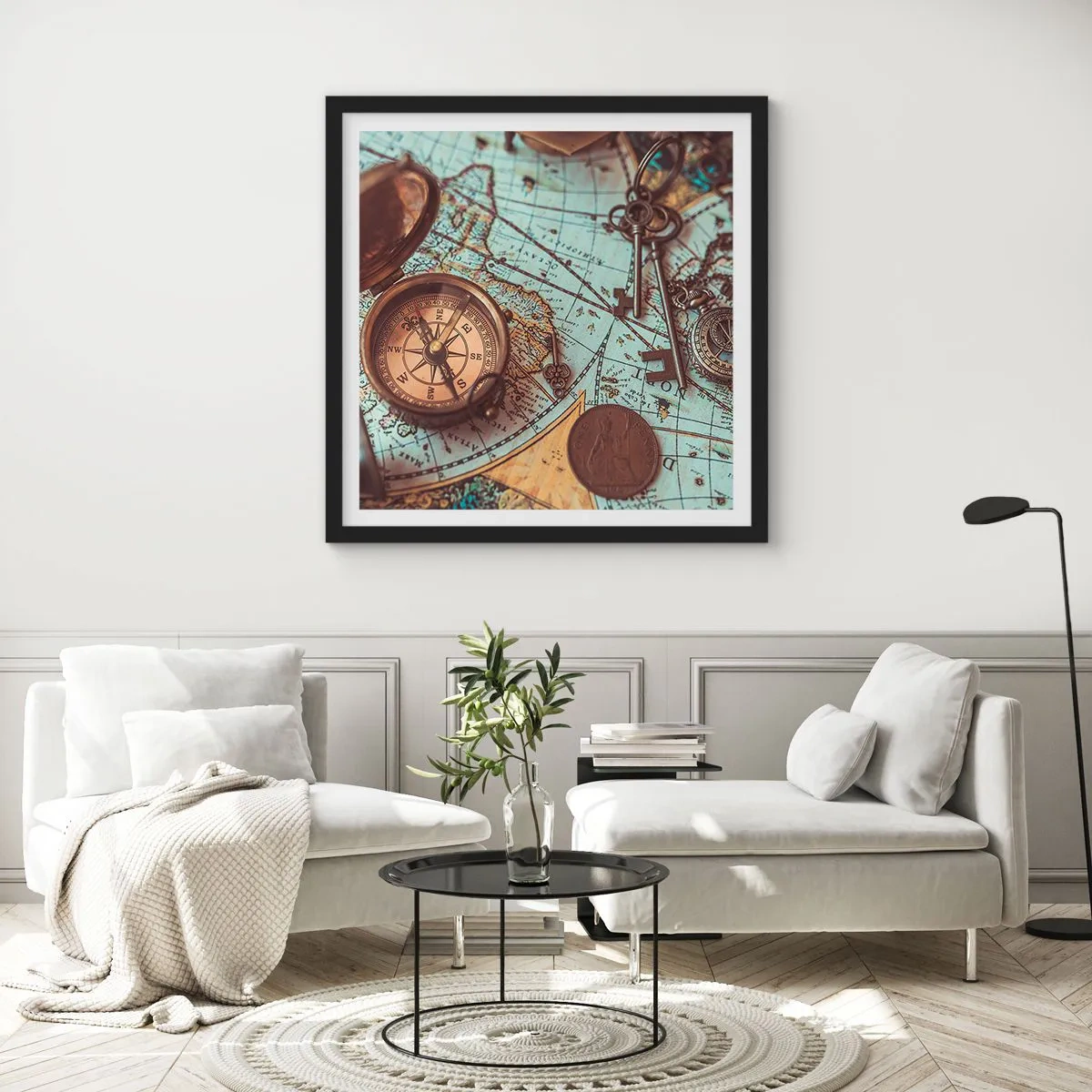 Poster in black frame - For Adventurers - 40x40 cm