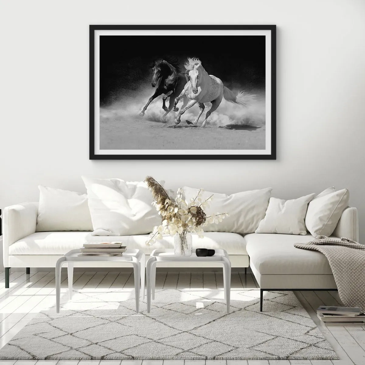 Poster in black frame - Gallop of Freedom - 40x30 cm