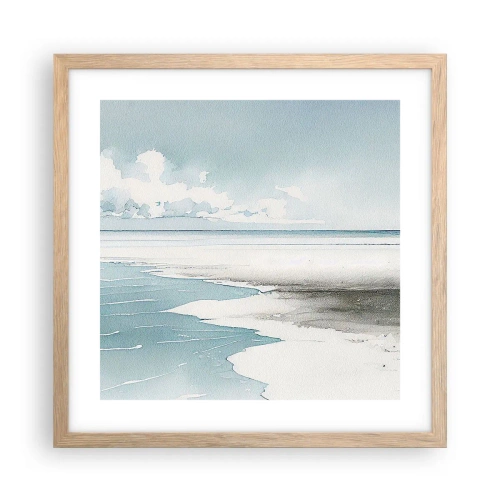 Poster in light oak frame - Gentle Tide - 40x40 cm