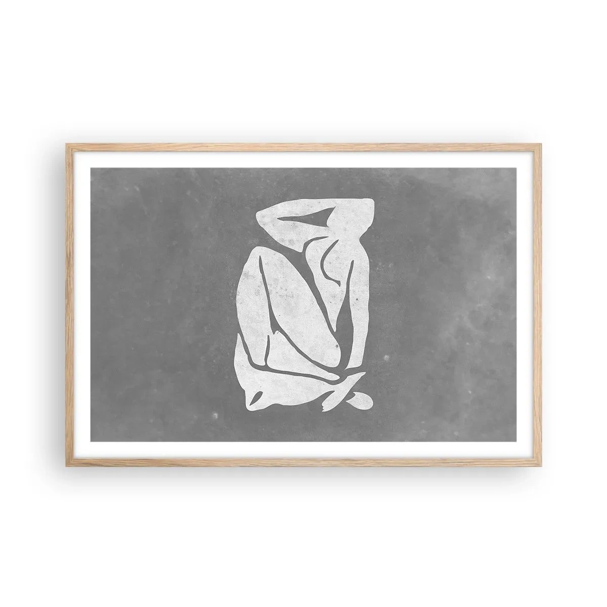 Poster in light oak frame - Lost in Thoughts - 91x61 cm