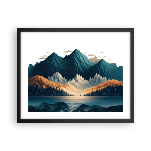Poster in black frame - Perfect Mountain Landscape - 50x40 cm