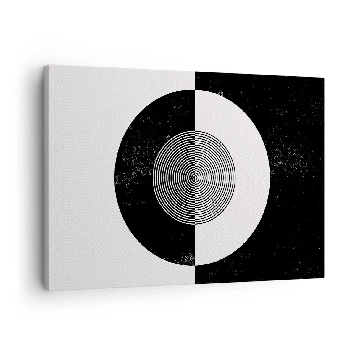 Canvas picture - Graphic pattern in contrasting black and white - 70x50cm - Harmony in Black and White - Modern wall decoration for the living room and bedroom ARTTOR