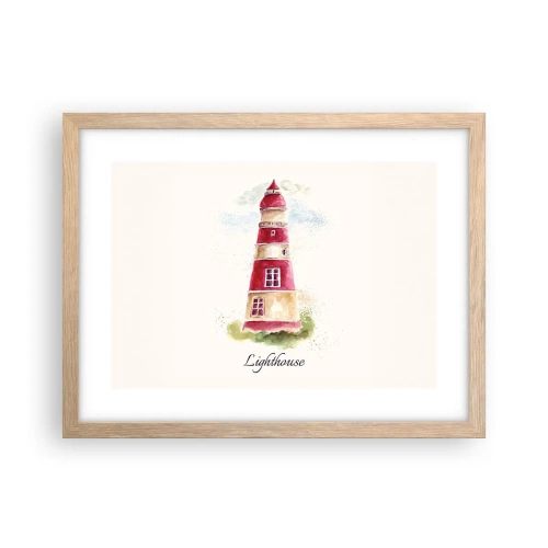 Poster in light oak frame - Around It the Weather Is Always Nice - 40x30 cm