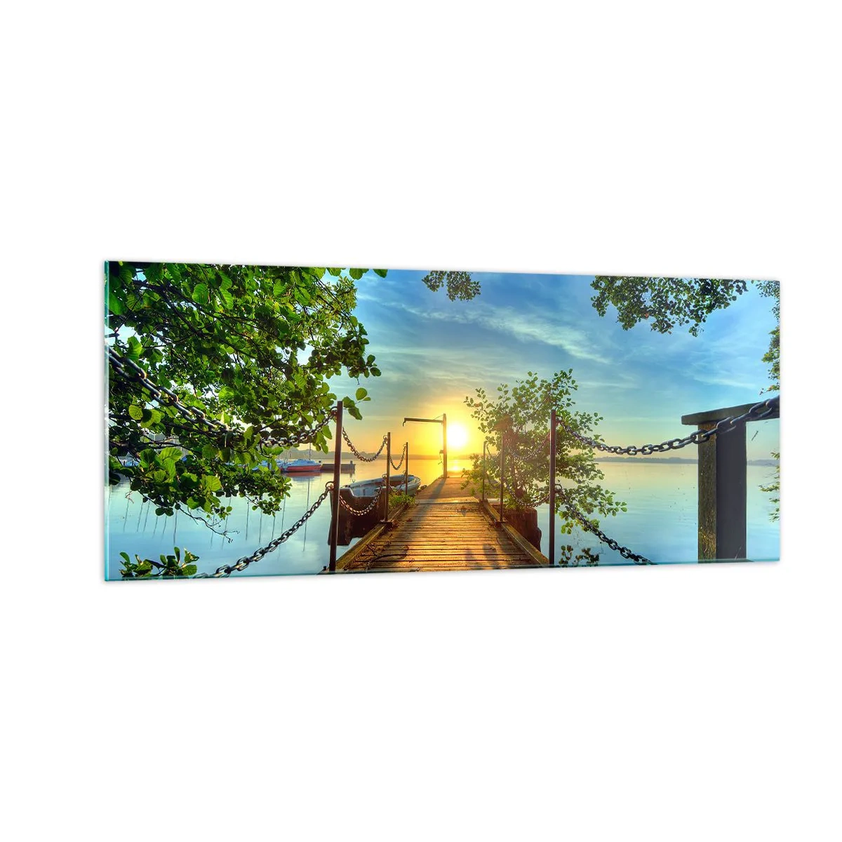 Glass picture - Sunset by the Water - 100x40 cm