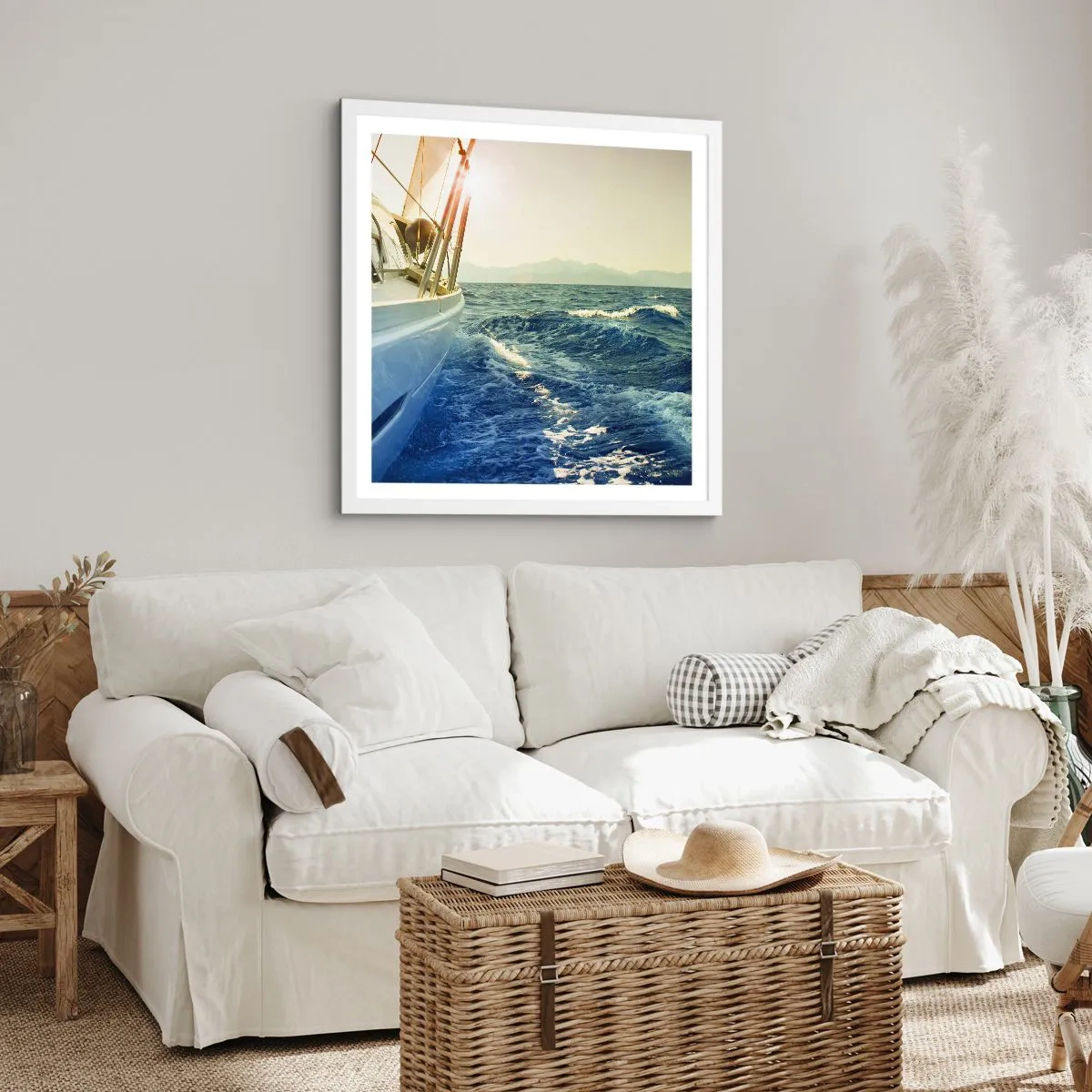 Poster in white frmae - In Search of Adventure - 60x60 cm