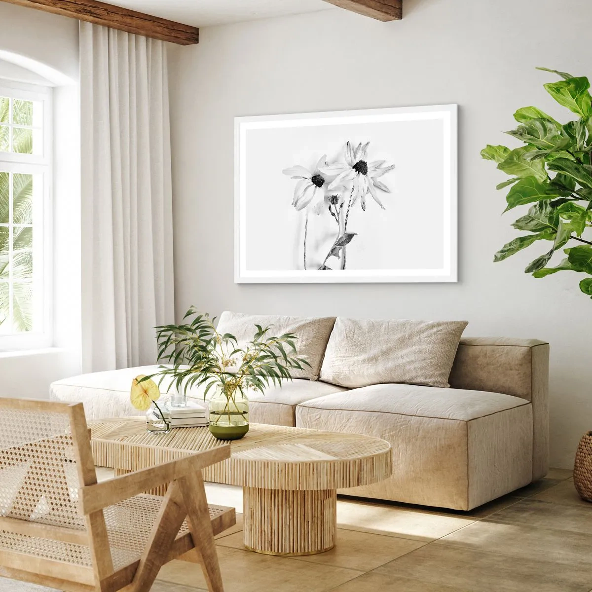 Poster in white frmae - No one Wants To Be Alone - 40x30 cm