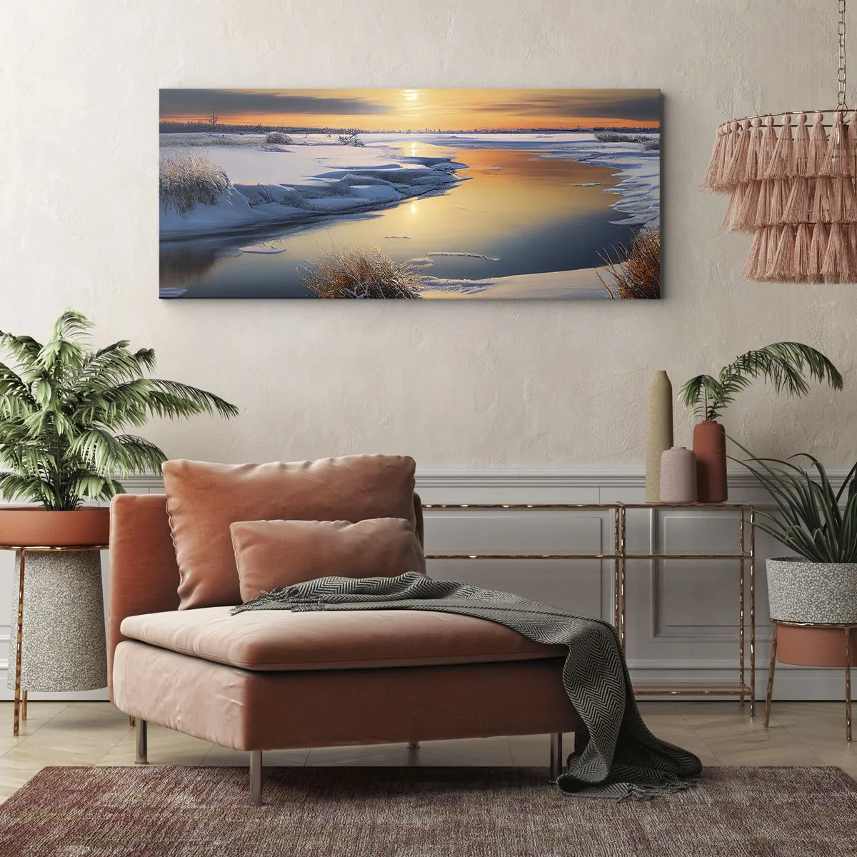 Canvas picture - Winter Sunset - 120x50 cm