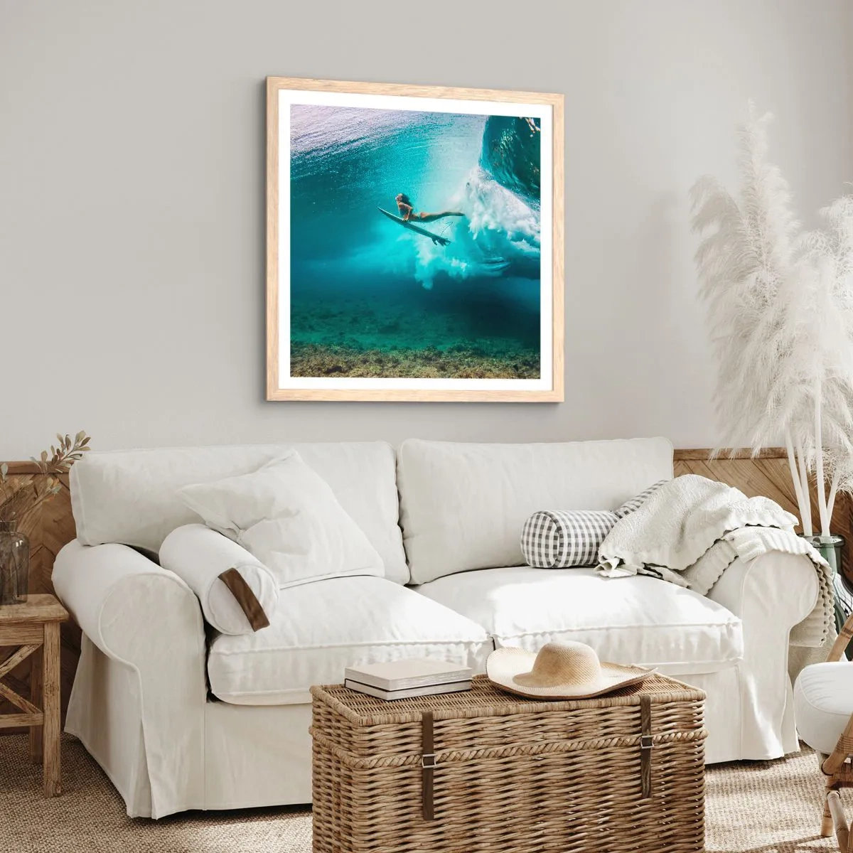 Poster in light oak frame - Undewater World - 30x30 cm