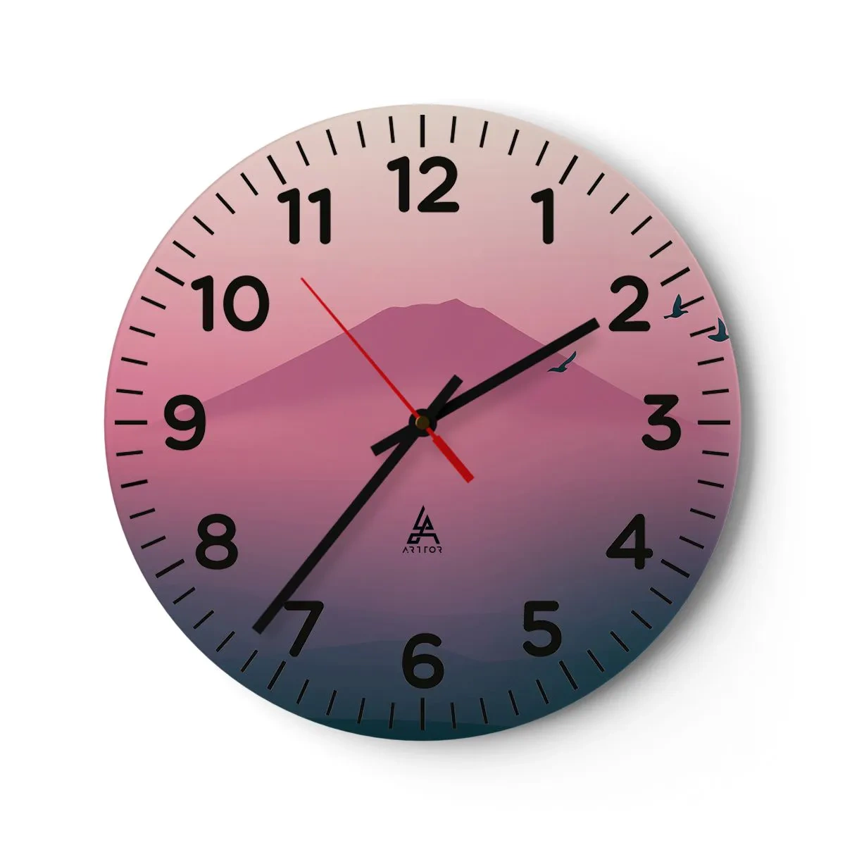 Wall clock - Clock on glass - Wanderers above Clouds - 40x40 cm