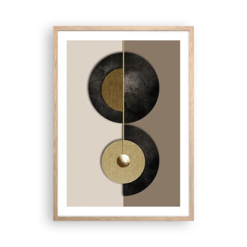 Poster in light oak frame - Variations on Wheel - 50x70 cm