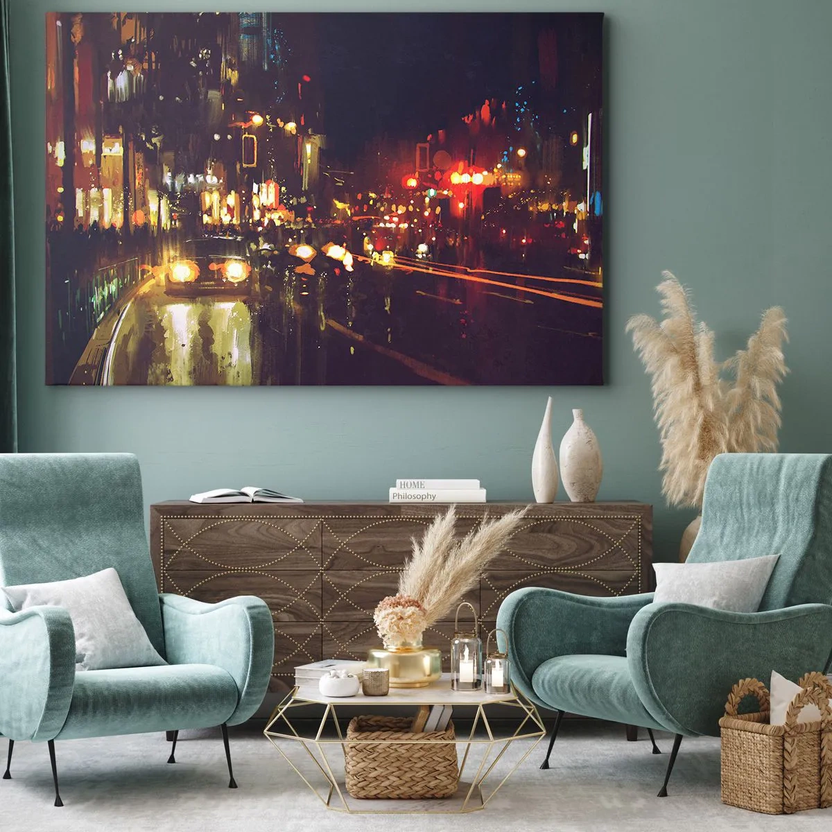 Canvas picture - Drowned in City Lights - 120x80 cm
