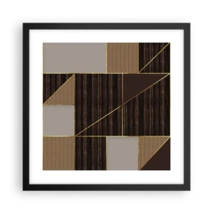 Poster in black frame - Mosaic of Brown and Gold - 40x40 cm
