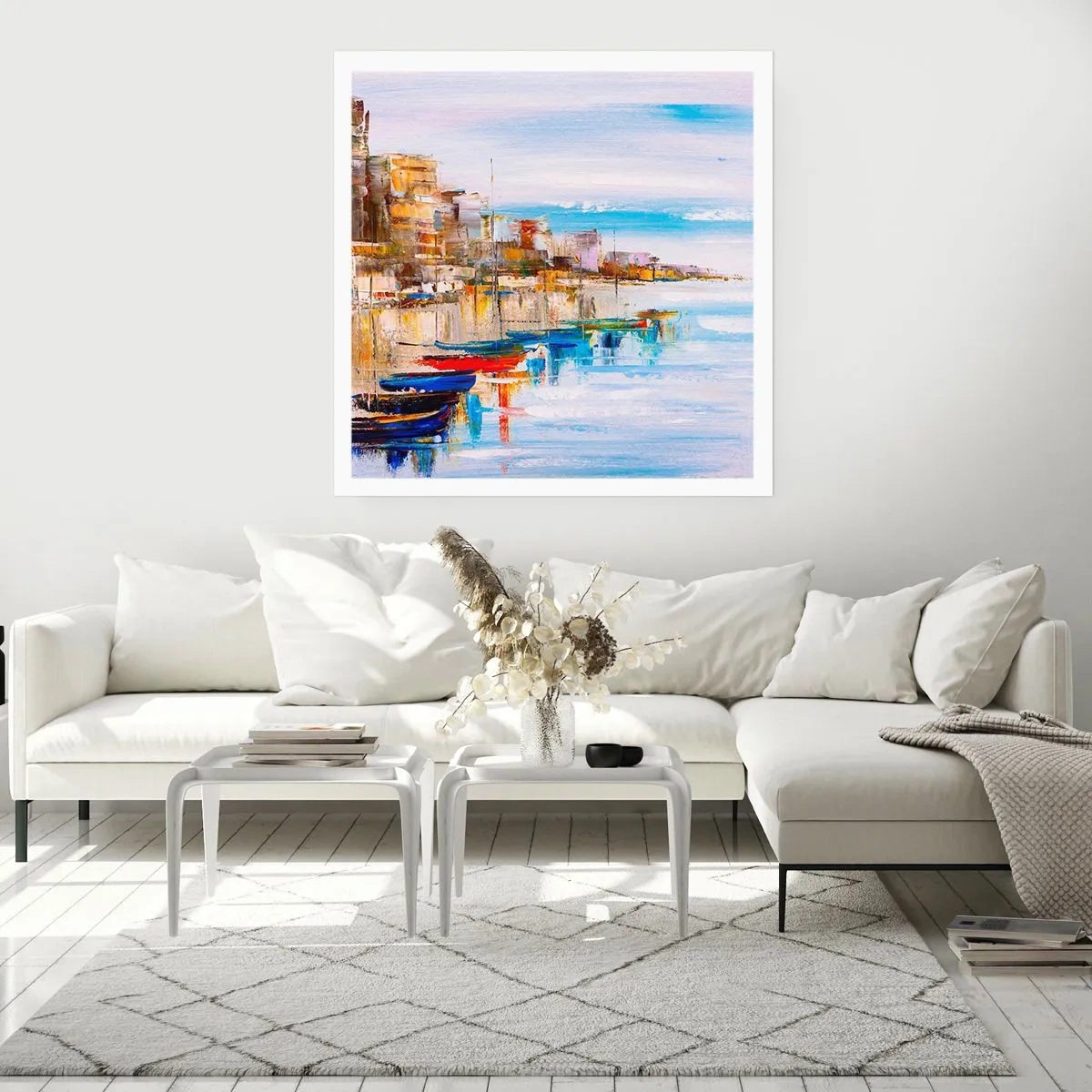 Poster - Multicolour Town Marina - 30x30 cm