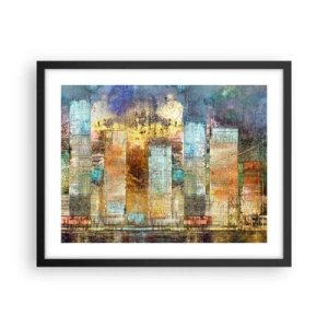 Poster in black frame - Sunny Metropolis - 50x40 cm