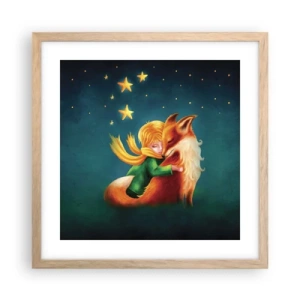 Poster in light oak frame - Little Prince - 40x40 cm