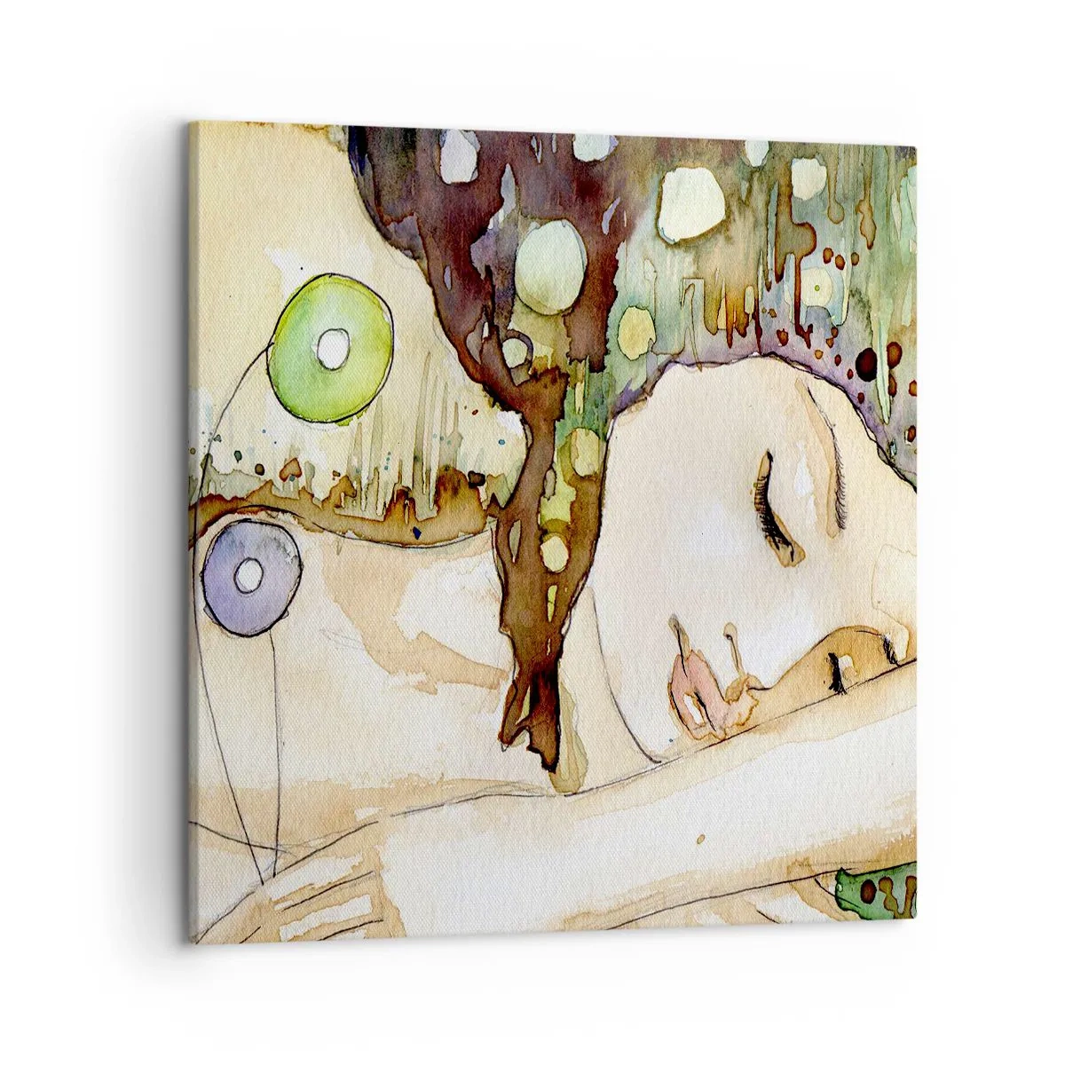 Canvas picture - Emerald and Violet Dream - 50x50 cm