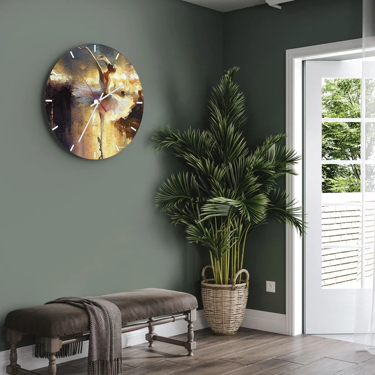 Wall clock - Clock on glass - Miracle on the Street - 40x40 cm