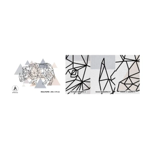 Photo Wallpaper Sample Premium Canvas - Structure of Strength - Abstraction, Graphics, Rhinoceros - 100x30 cm