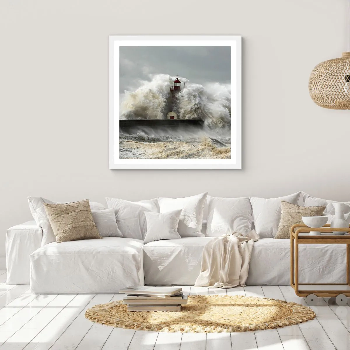 Poster in white frmae - Rage of the Ocean - 50x50 cm