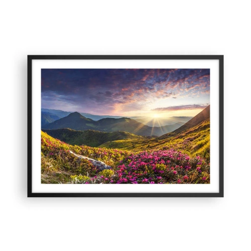 Poster in black frame - Freshness of Mountain Morning - 70x50 cm