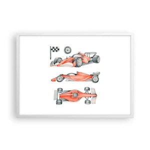 Poster in white frmae - Race for the Dreams - 70x50 cm