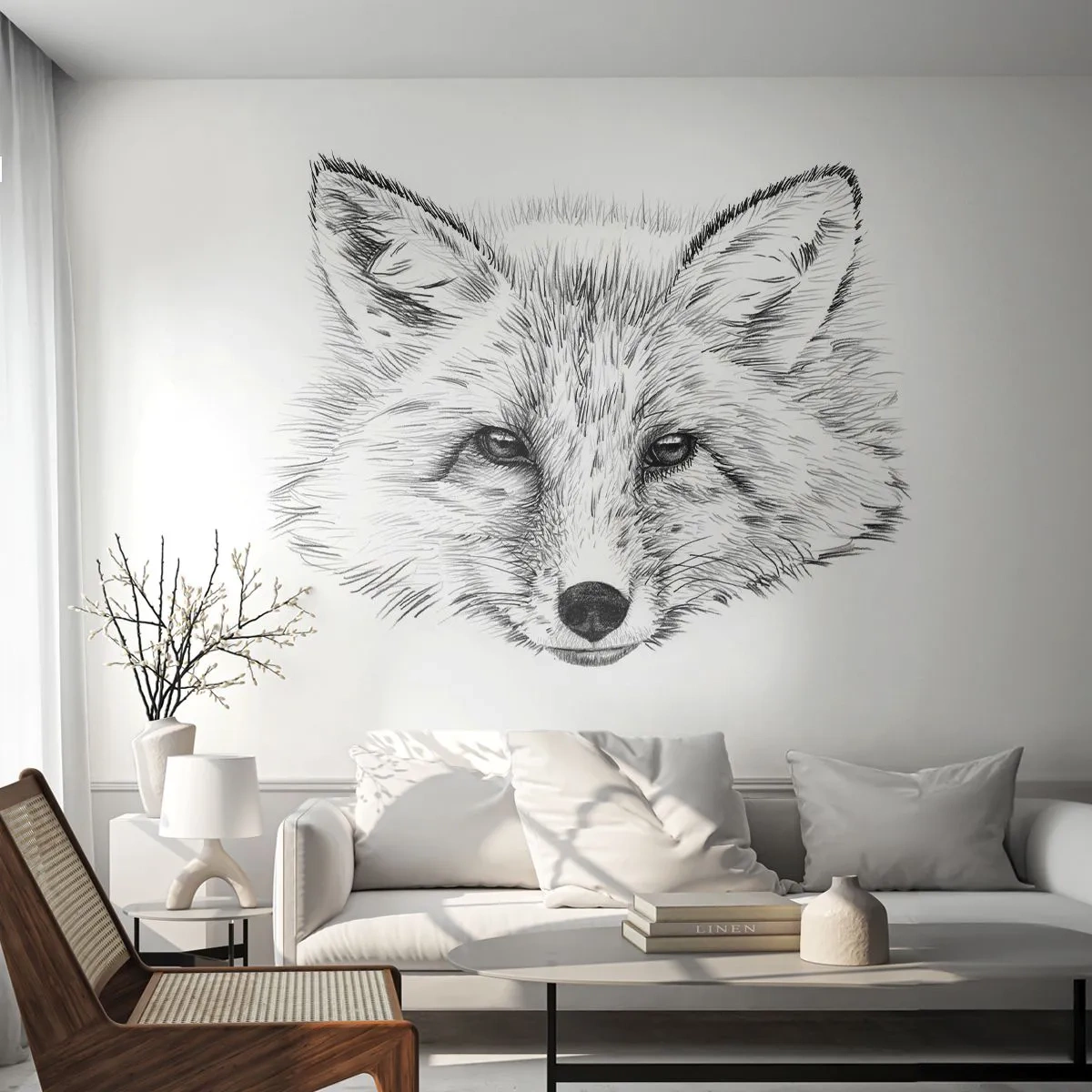 Photo Wallpaper Premium Sand - Foxy Look - Animals, Fox, Graphics - 100x70 cm
