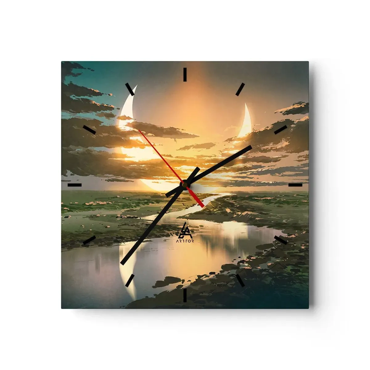 Wall clock - Clock on glass - Somewhere in a Distant Galaxy - 30x30 cm