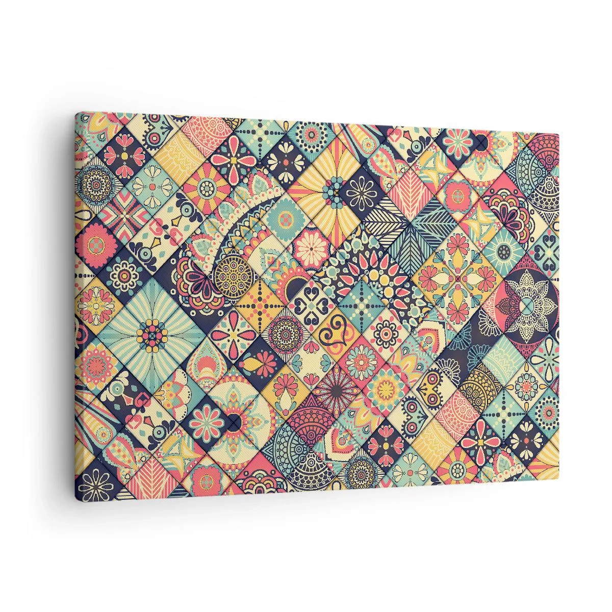 Canvas picture - Colorful geometric patterns inspired by Moroccan style - 70x50cm - Moroccan Style - Modern wall decoration for the living room and bedroom ARTTOR