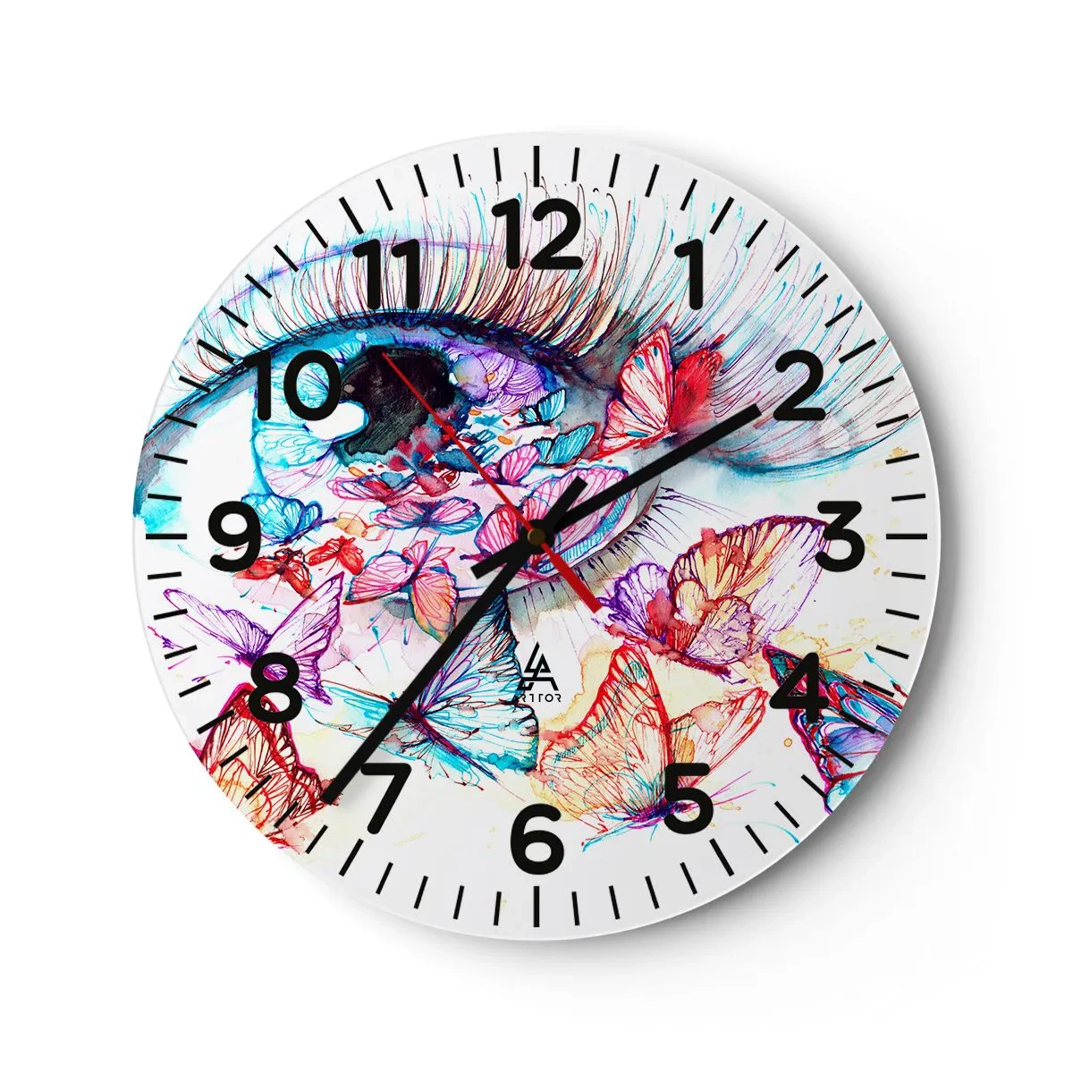 Wall clock - Clock on glass - Fairytale Charm of the Eyes - 40x40 cm