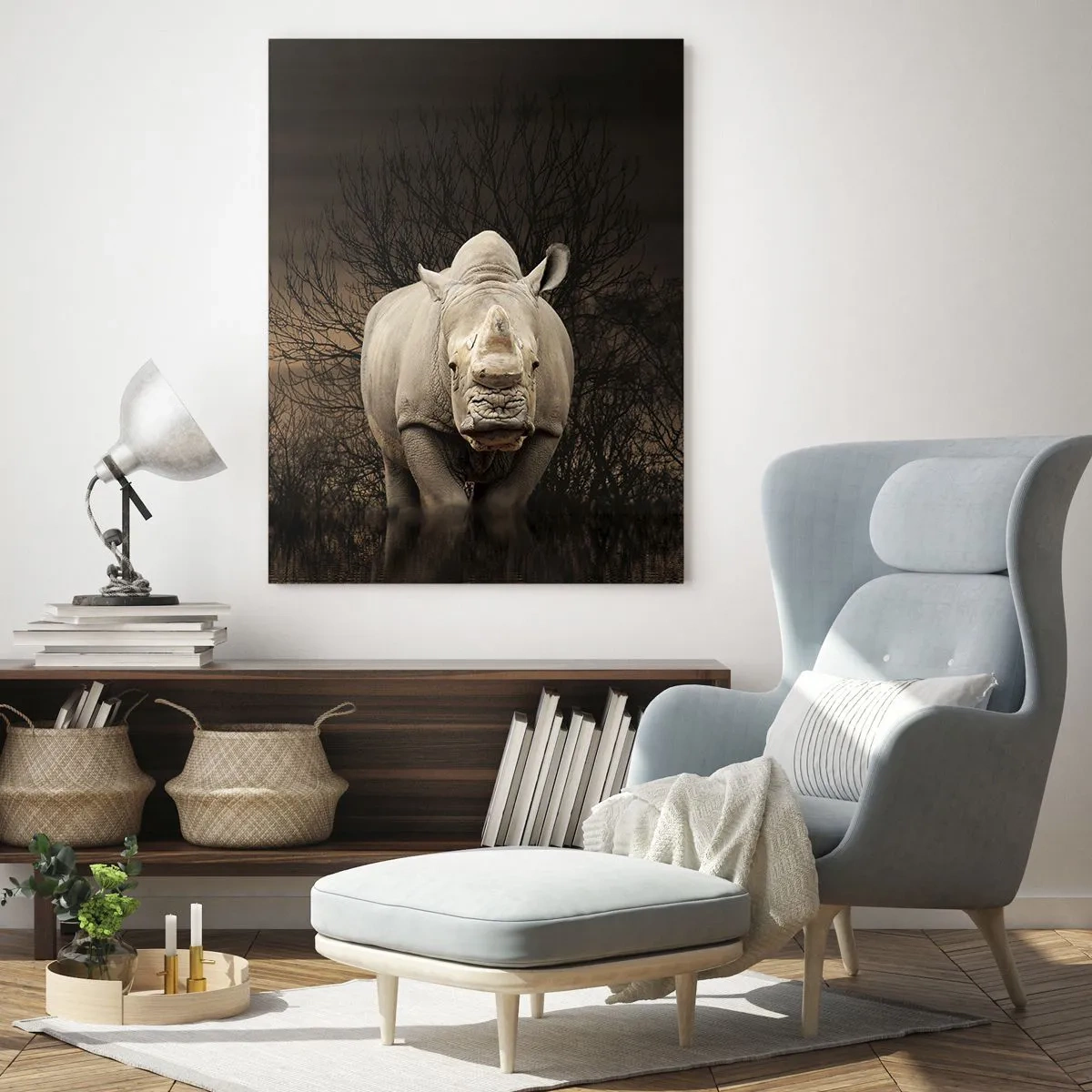 Glass picture - White against Nature - 50x70 cm