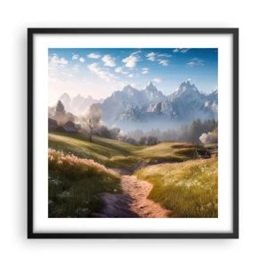 Poster in black frame - Quiet Valley - 50x50 cm