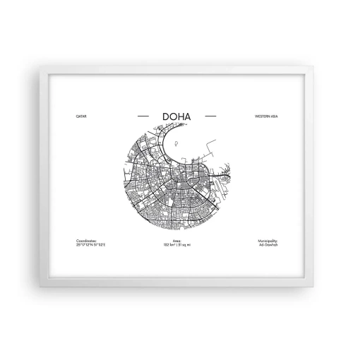 Poster in white frmae - Anatomy of Doha - 50x40 cm