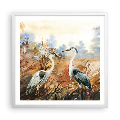 Poster in white frmae - Where to in Autumn? - 60x60 cm