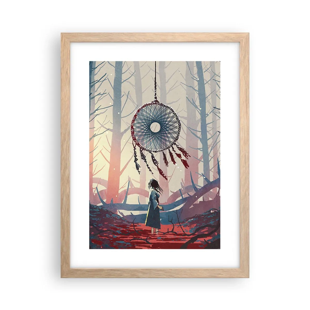 Poster in light oak frame - Mysterious Ritual of Life - 30x40 cm