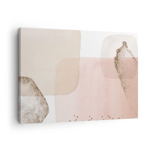 Canvas picture - Pastel spots with gold elements - 70x50cm - Look through Colour - Modern wall decoration for the living room and bedroom ARTTOR