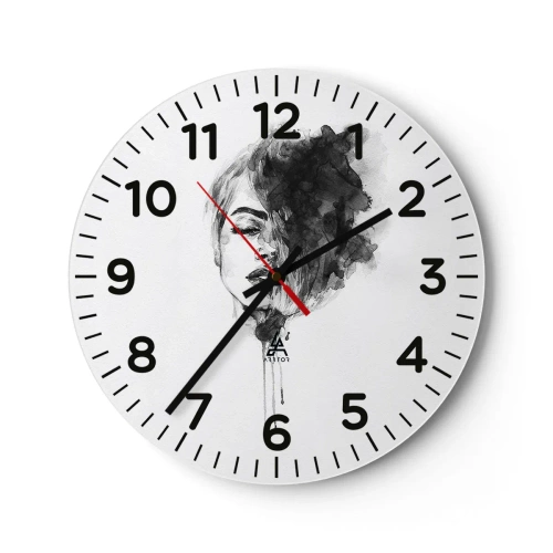 Wall clock - Clock on glass - What Does a Girl Dream about? - 40x40 cm