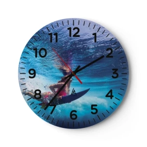Wall clock - Clock on glass - Depth of Joy - 30x30 cm