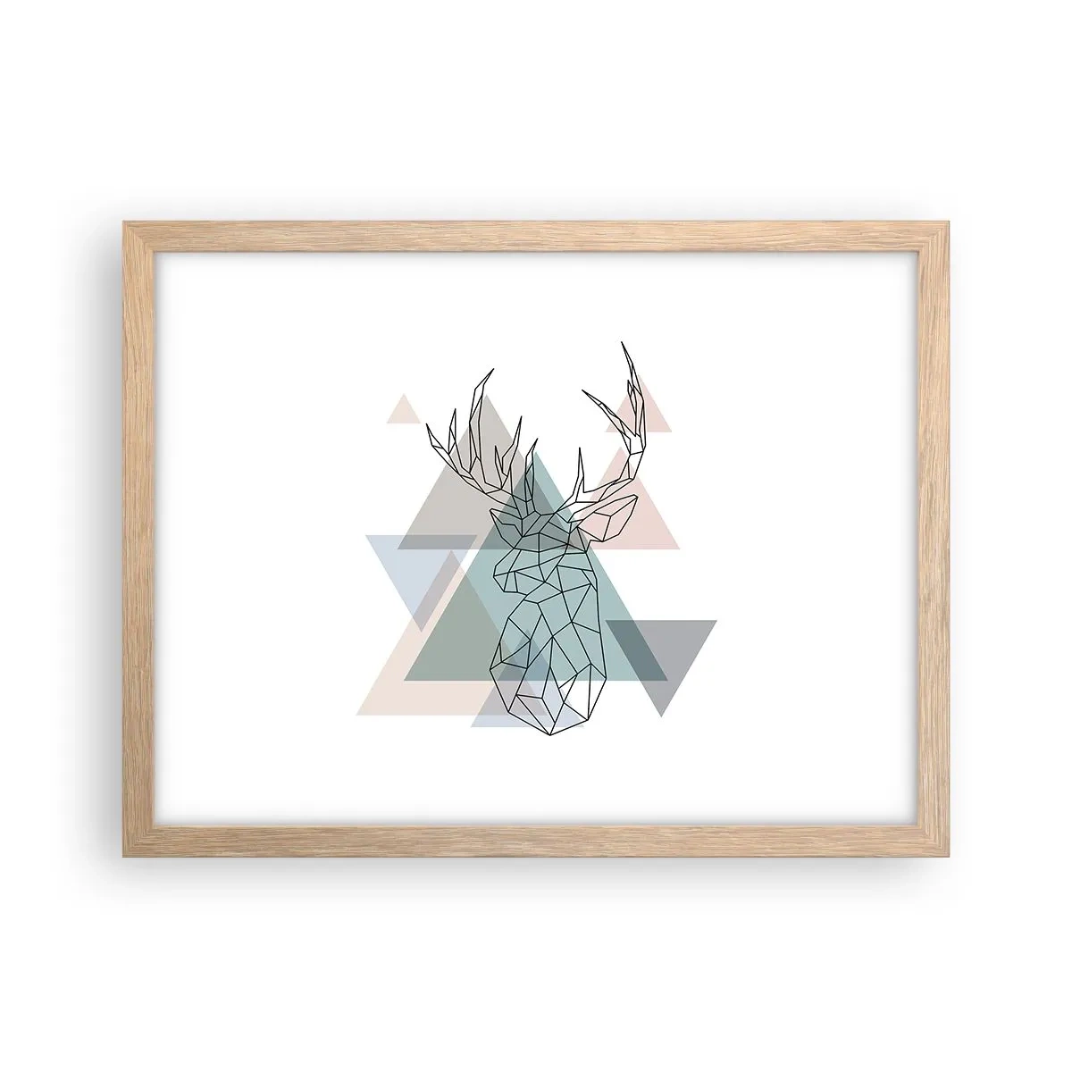 Poster in light oak frame - In a Geometrical Forest - 40x30 cm