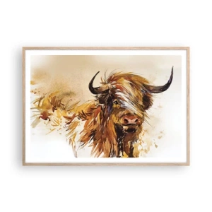 Poster in light oak frame - Pride of a Hunter - 100x70 cm