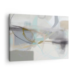 Canvas picture - Pastel abstraction with delicate lines - 70x50cm - Foggy Abstract - Modern wall decoration for the living room and bedroom ARTTOR