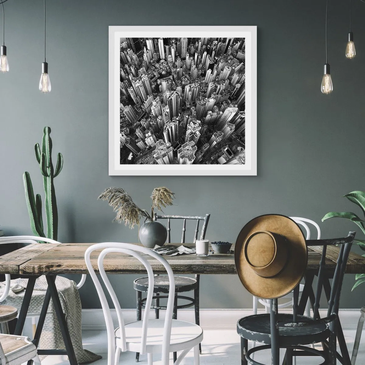 Poster in white frmae - Higher and Higher - 40x40 cm