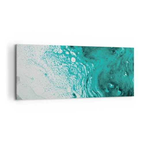 Canvas picture - Dissolving in White and Turquoise - 120x50 cm