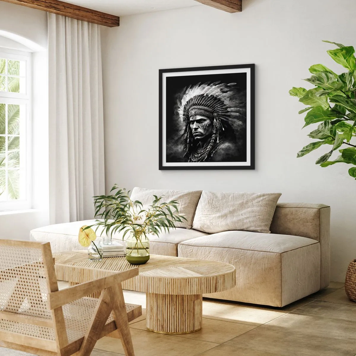 Poster in black frame - Chief and Warrior - 60x60 cm