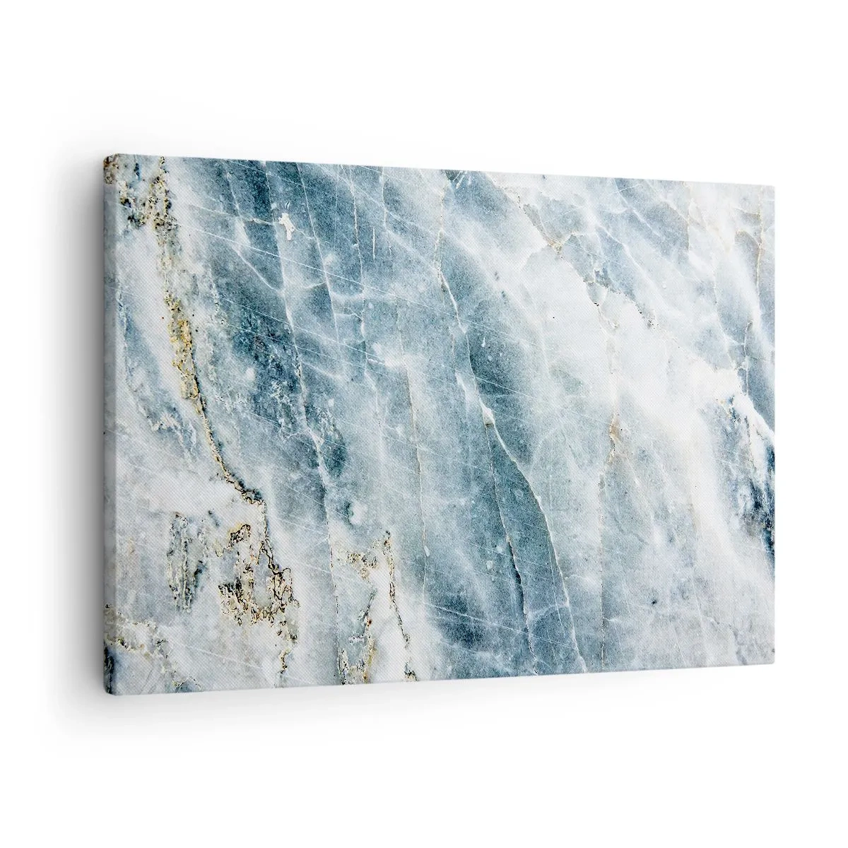 Canvas picture - Marble texture in shades of blue and white - 70x50cm - Icy World - Modern wall decoration for the living room and bedroom ARTTOR