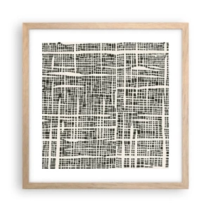 Poster in light oak frame - Woven Composition - 40x40 cm