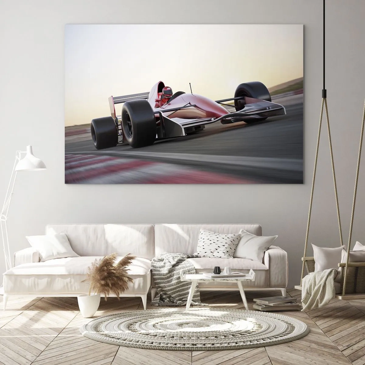 Glass picture - Formula 1 on the race track - 70x50cm - Always the Winner - Modern wall decoration for the living room and bedroom ARTTOR