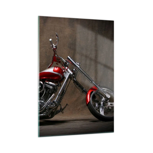 Glass picture - Red and Silver Beauty - 50x70 cm
