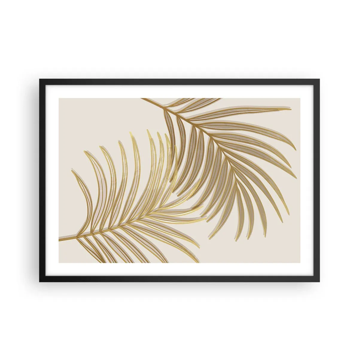 Poster in black frame - Golden Palm! - 70x50 cm